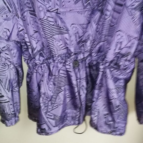 VINTAGE MISTRAL Purple & Black Abstract Comic Oversized Rain Coat Size Large - Picture 5 of 16